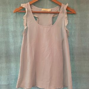 Pins and Needles Sheer Blue Tank Small
